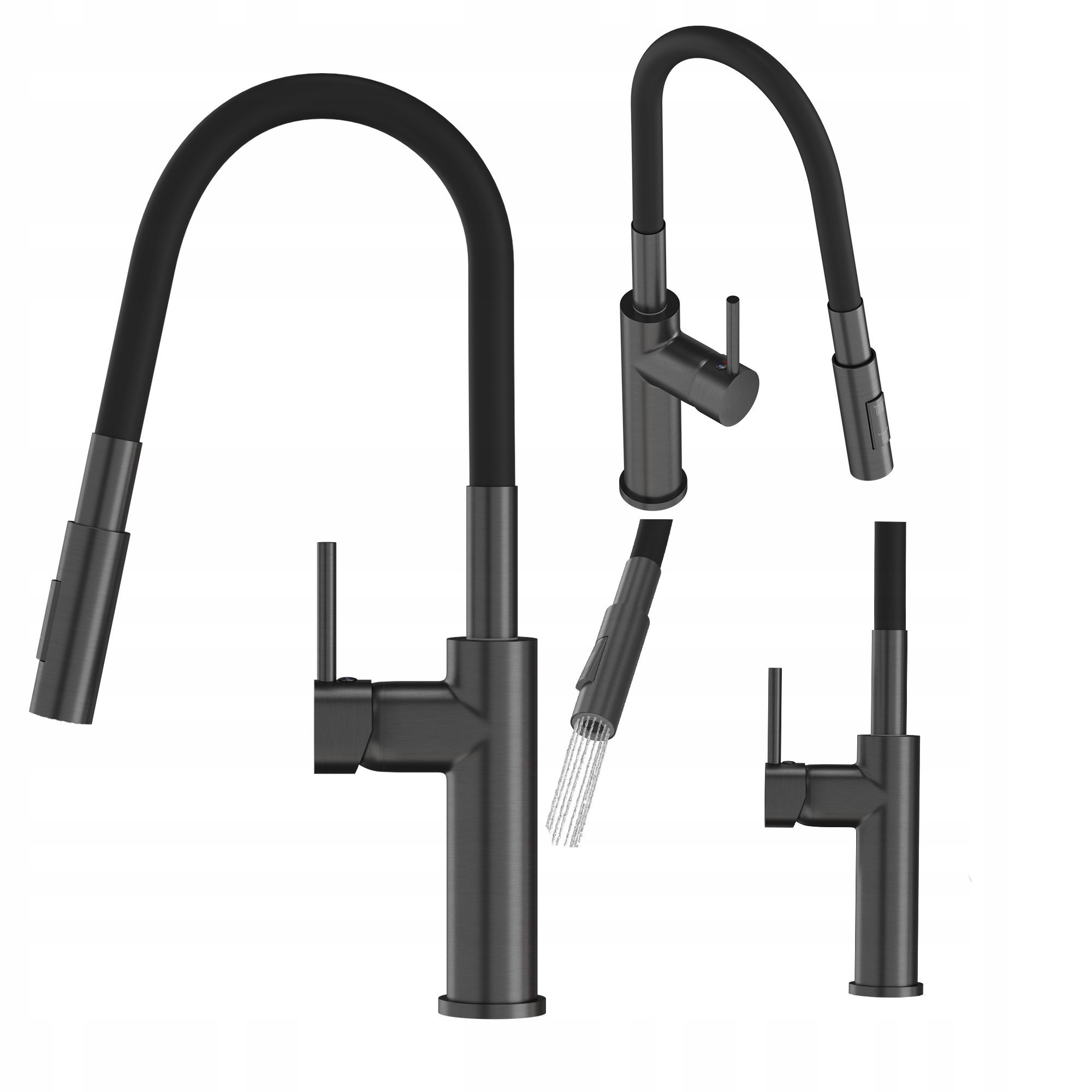 Kuchynská Batéria Flexibilná Zlatá Metalická Zlatý Kohútik Vysoký Drez Lonar