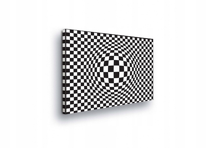 Obraz 100x75 Optická iluze op-art černobílá geometrie abstrakce