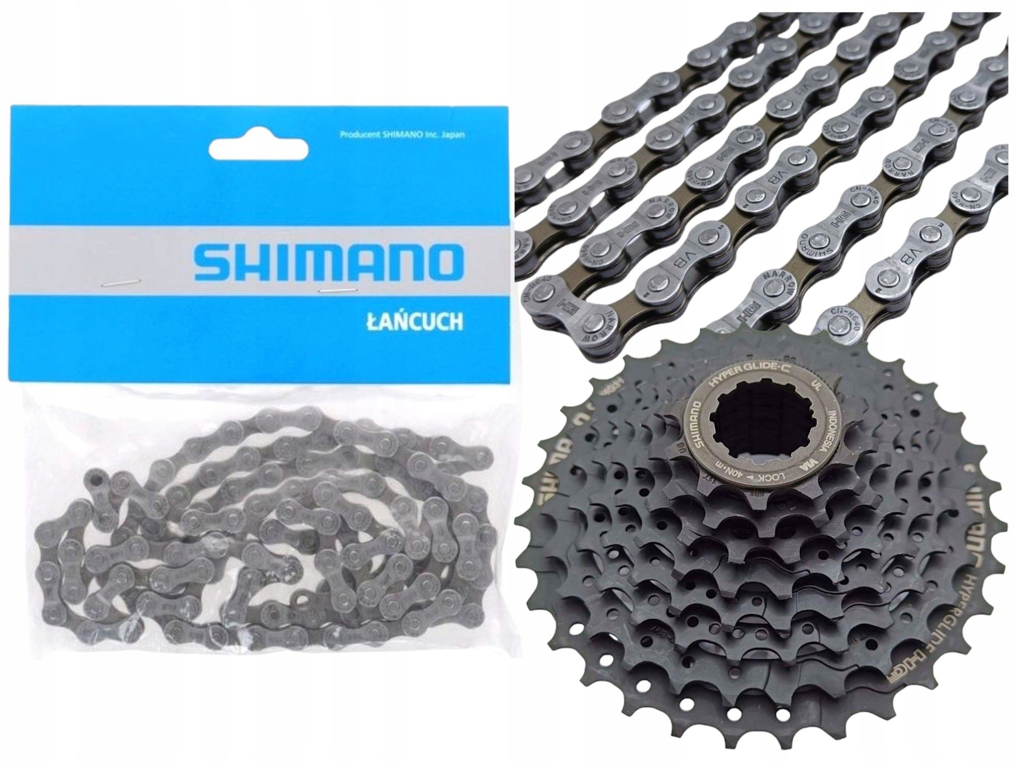 Kaseta Łańcuch Shimano 8 Rzędowe 11-32T Zestaw
