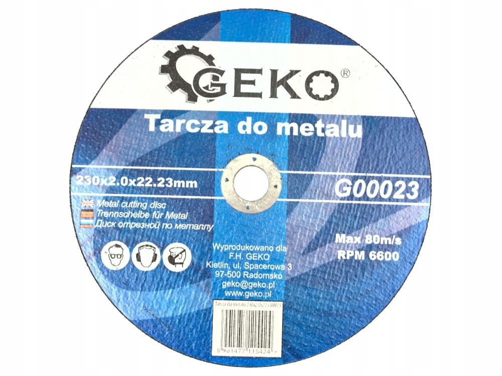 

Tarcze Tarcza Cięcia Stali Metalu 230x2,0 mm Geko