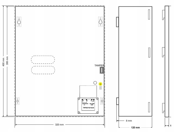 OBUDOWA DO PŁYT CENTRAL ALARMOWYCH AWO-250 EAN (GTIN) 5906881441152