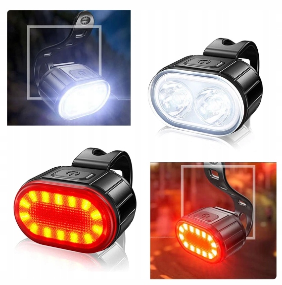 LAMPKA ROWEROWA ŚWIATŁO PRZÓD TYŁ LED NA KIEROWNICE ROWER USB BARDZO MOCNA Kod producenta OŚWIETLENIE ROWEROWE LED X380