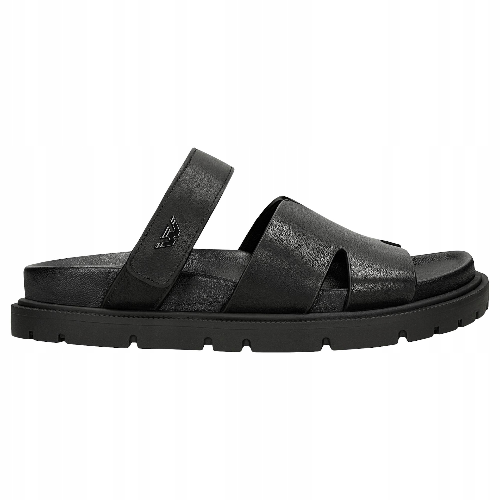 Černé dámské kožené nazouváky s plochou podrážkou, velikost vel.