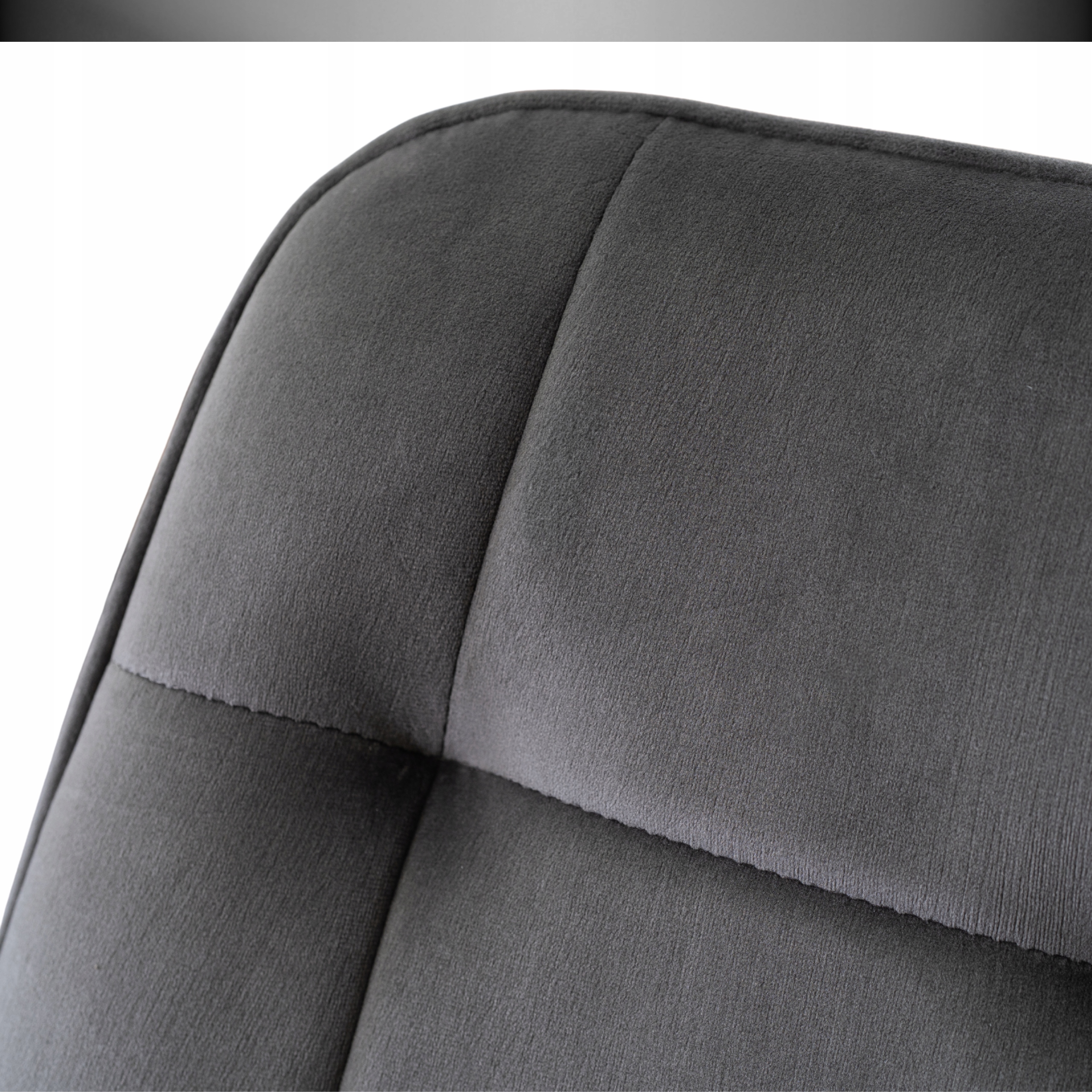 Krzesło Tapicerowane Welurowe Do Salonu Jadalni Kuchenne Szare CHRIS Szerokość siedziska 51.5 cm