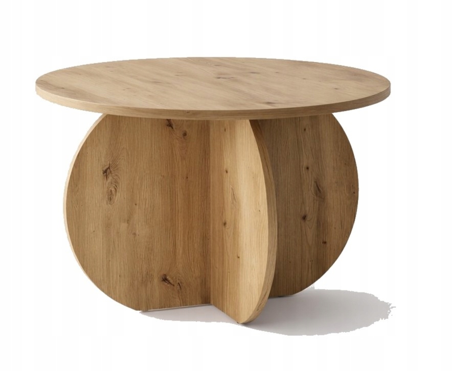 Konferenční stolek Yapandi Dub Artisan 70 cm Kulatý Japandi Moderní obývací pokoj