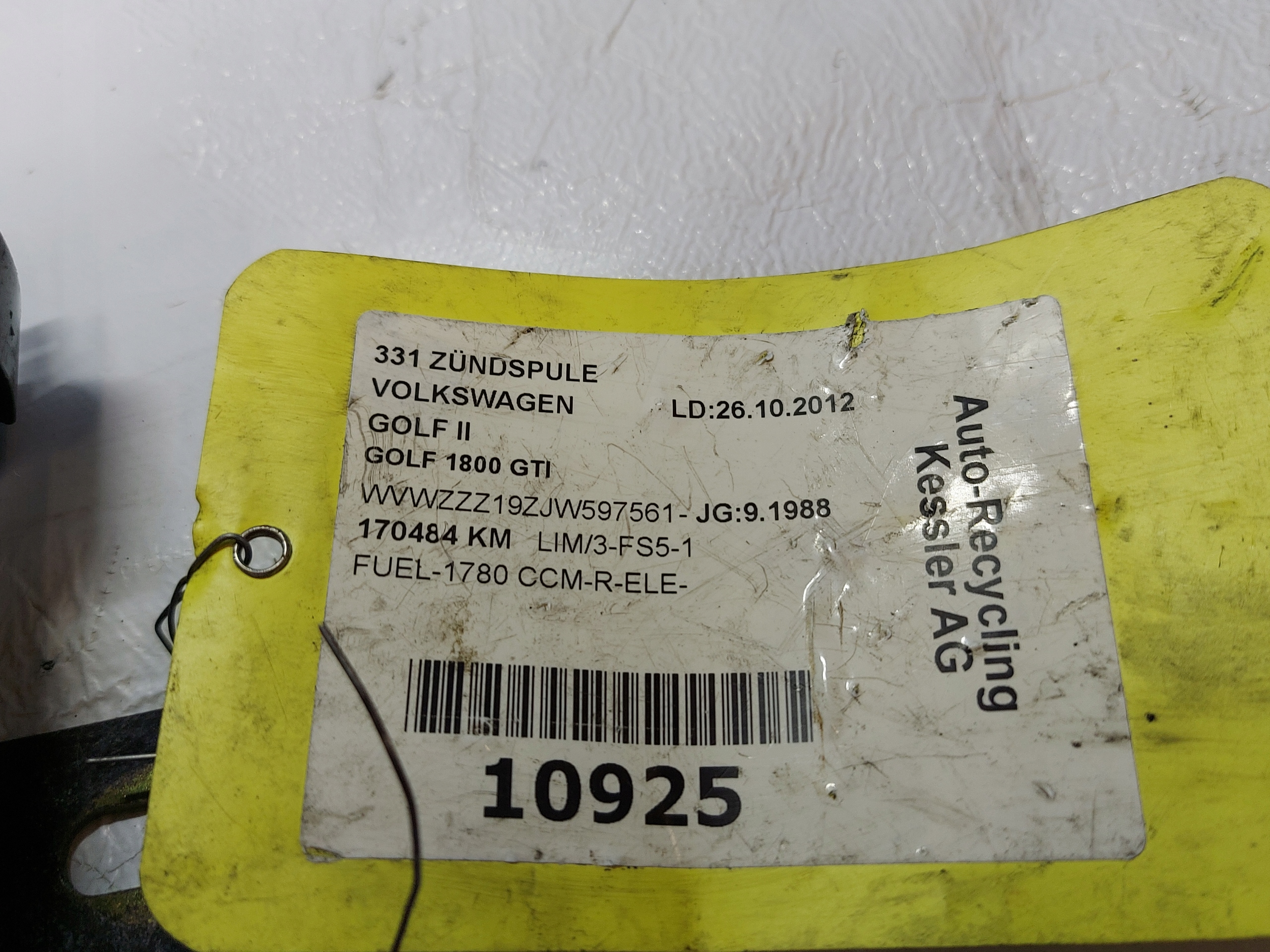 coil ignition GOLF II GTI 1.8 B 211905115D