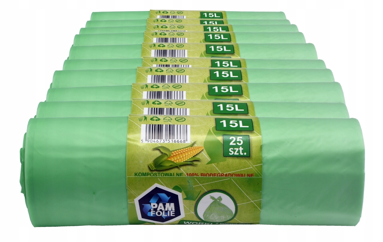 Levně Pytle na odpadky biologicky odbouratelné 15L 250 Ks