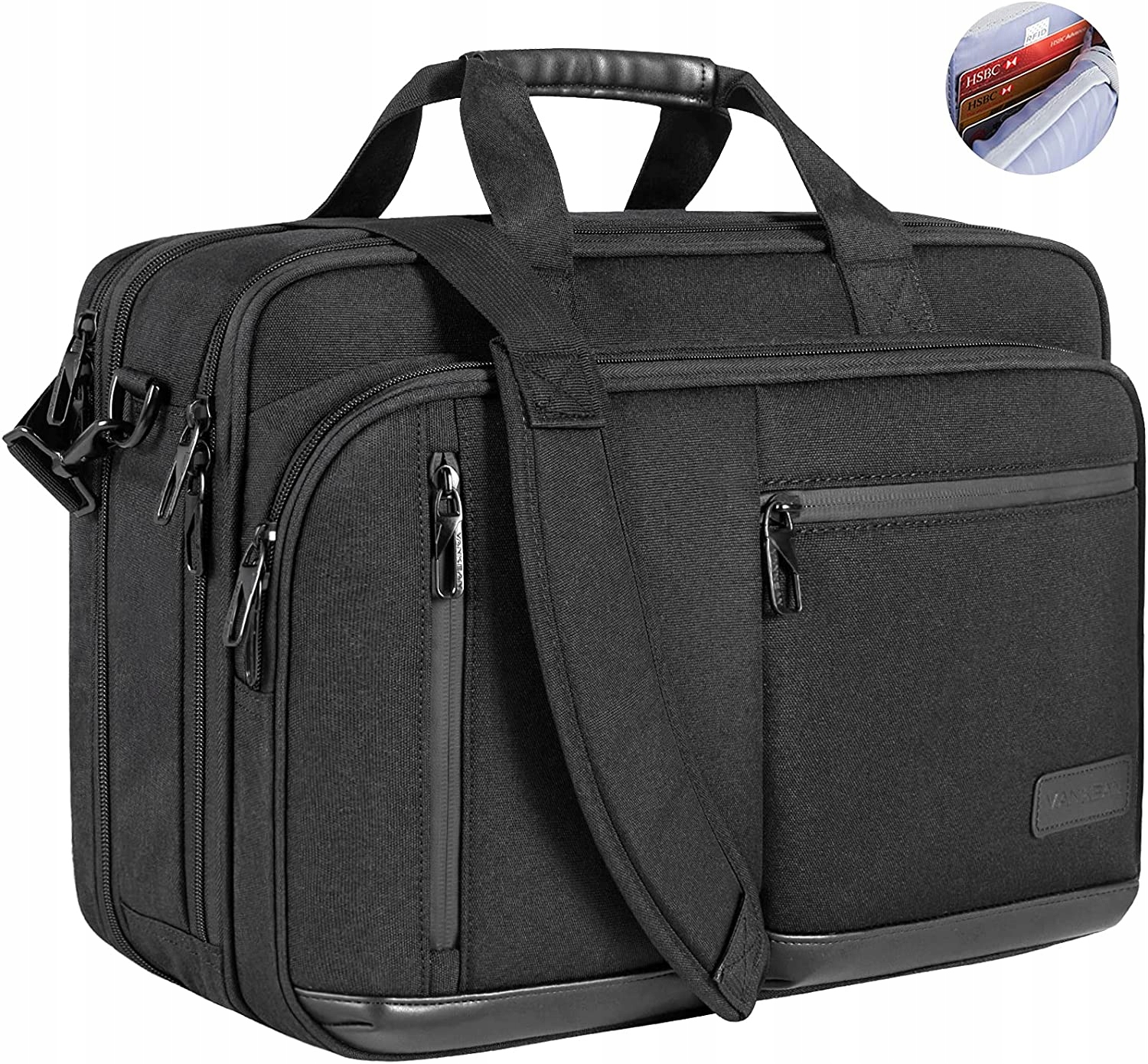 Torba Biznesowa Na Laptop 17,3" z ochroną Rfid Vankean V1902