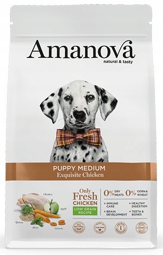 Levně Amanova Dog Puppy Medium Exquisite Chicken kuře 12 kg