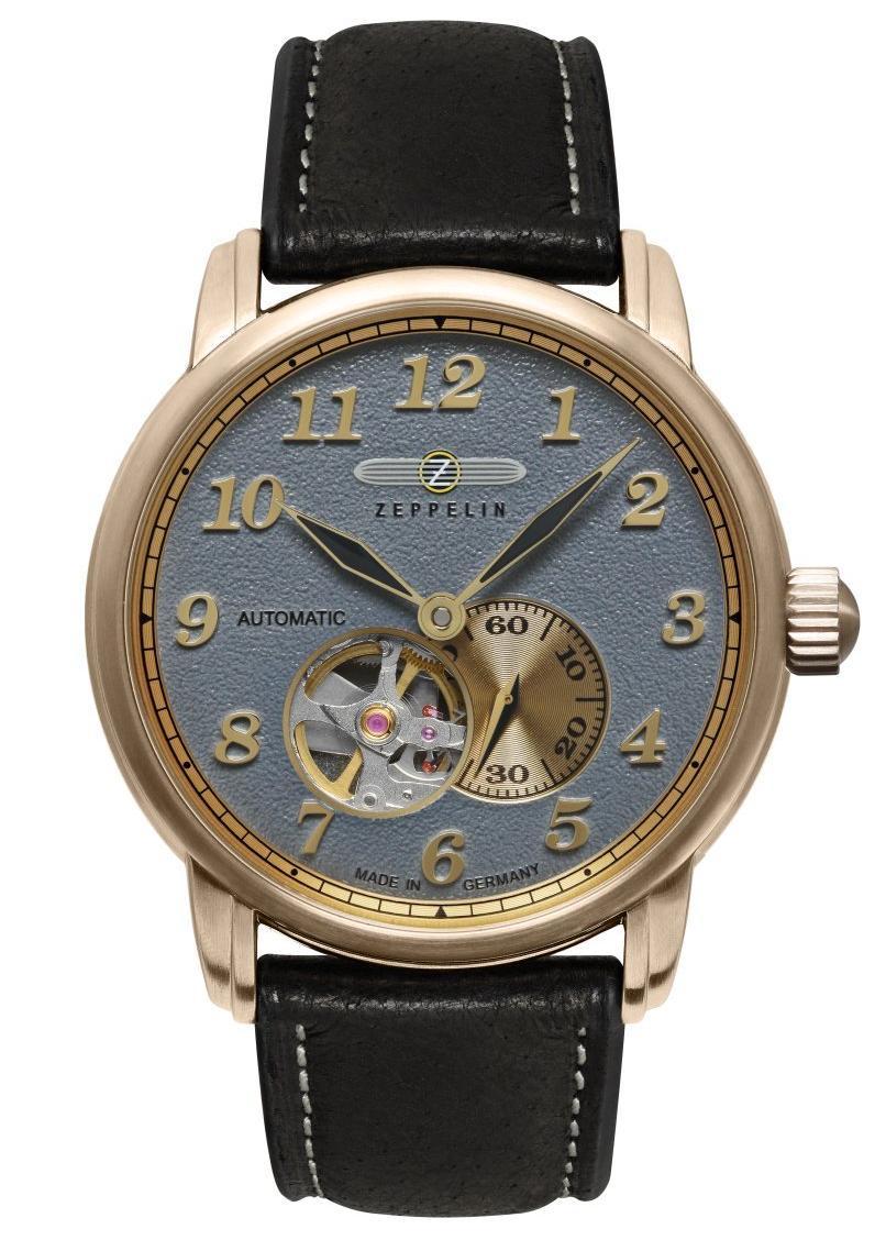 Nové Originální Pánské hodinky Zeppelin LZ127 7664-5 Automatic Open Heart