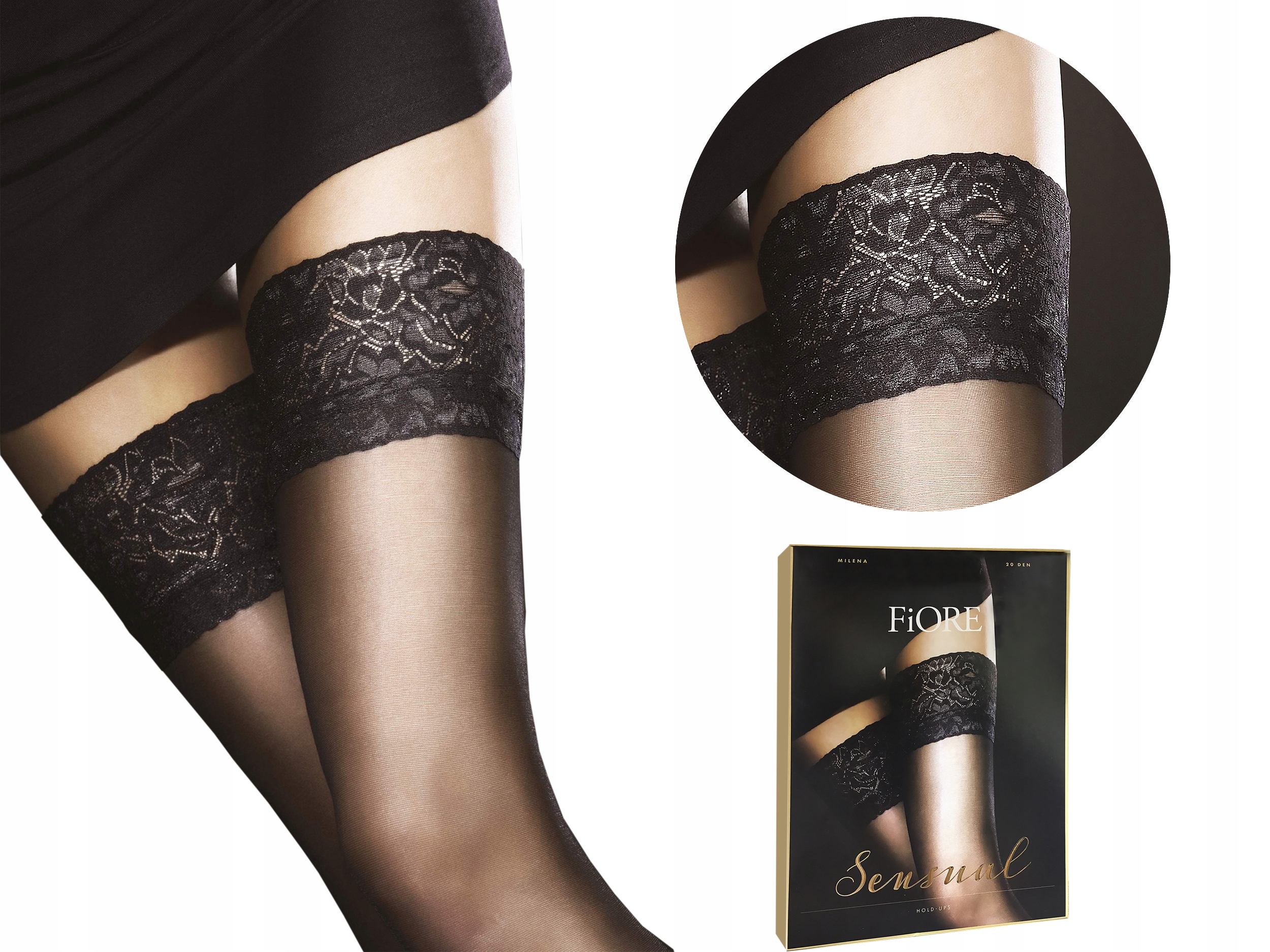 

Fiore pończochy samonośne Milena koronka black 4-L