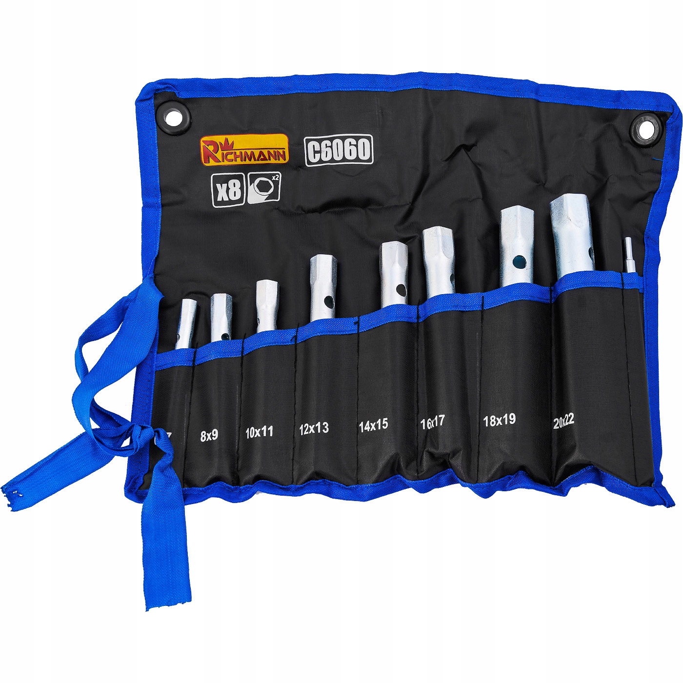 ZESTAW KLUCZY DWUSTRONNYCH RURKOWYCH 6-22MM 8 ELEMENTÓW RICHMANN