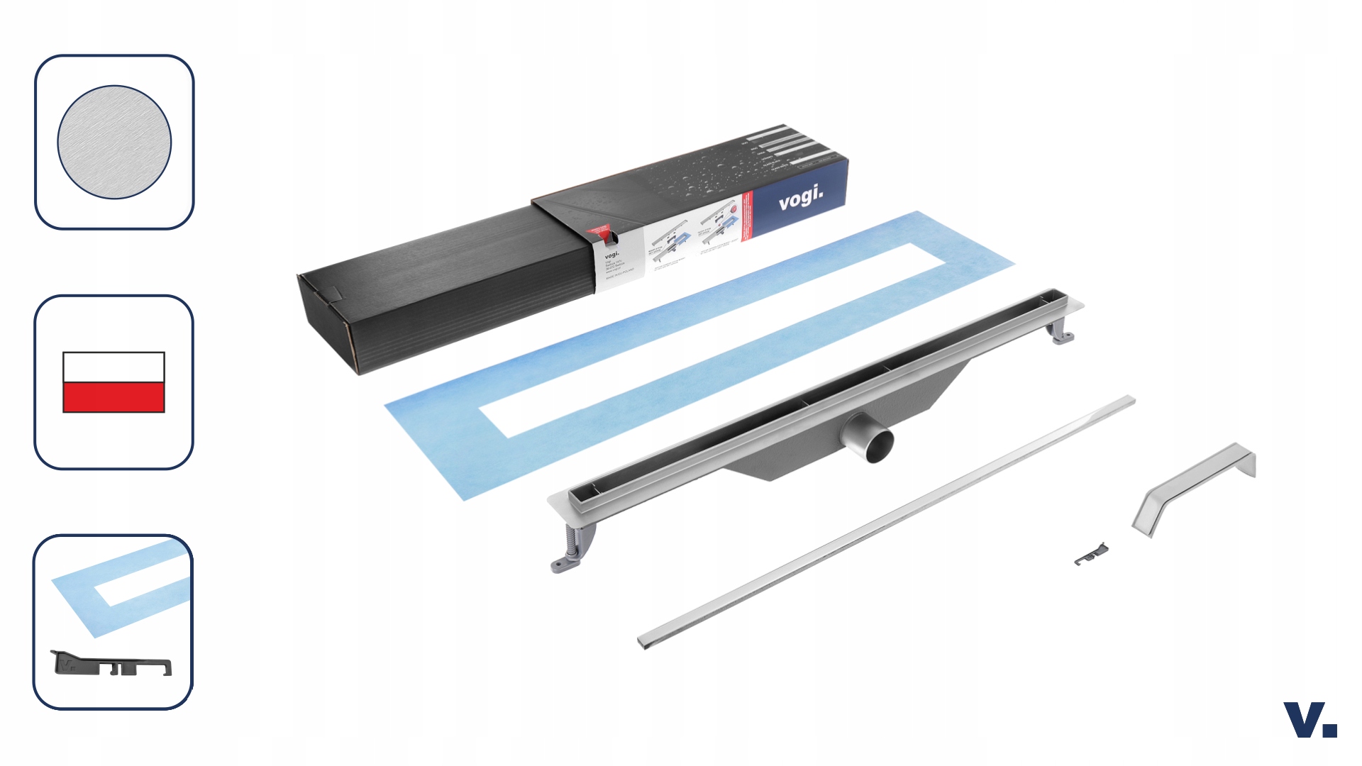 Odpływ liniowy VOGI ULTRA SLIM - 90 cm EAN (GTIN) 5904238123805