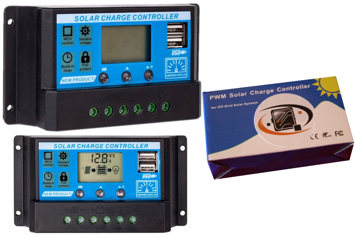 СОНЯЧНИЙ КОНТРОЛЕР ЗАРЯДУ PWM LCD USB 12/24V 40A