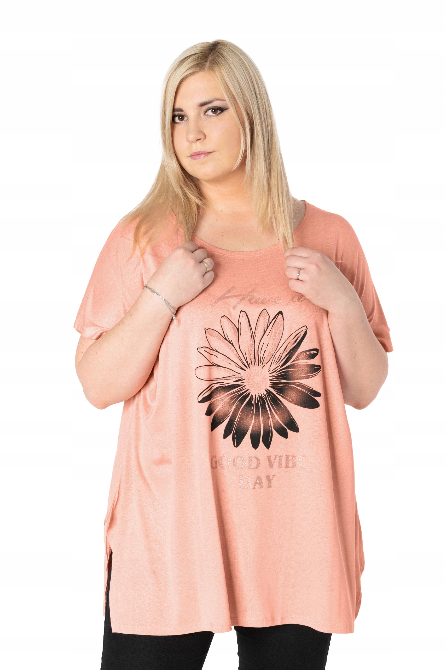 

Duża Długa Bluzka Damska Tunika Oversize 643-3