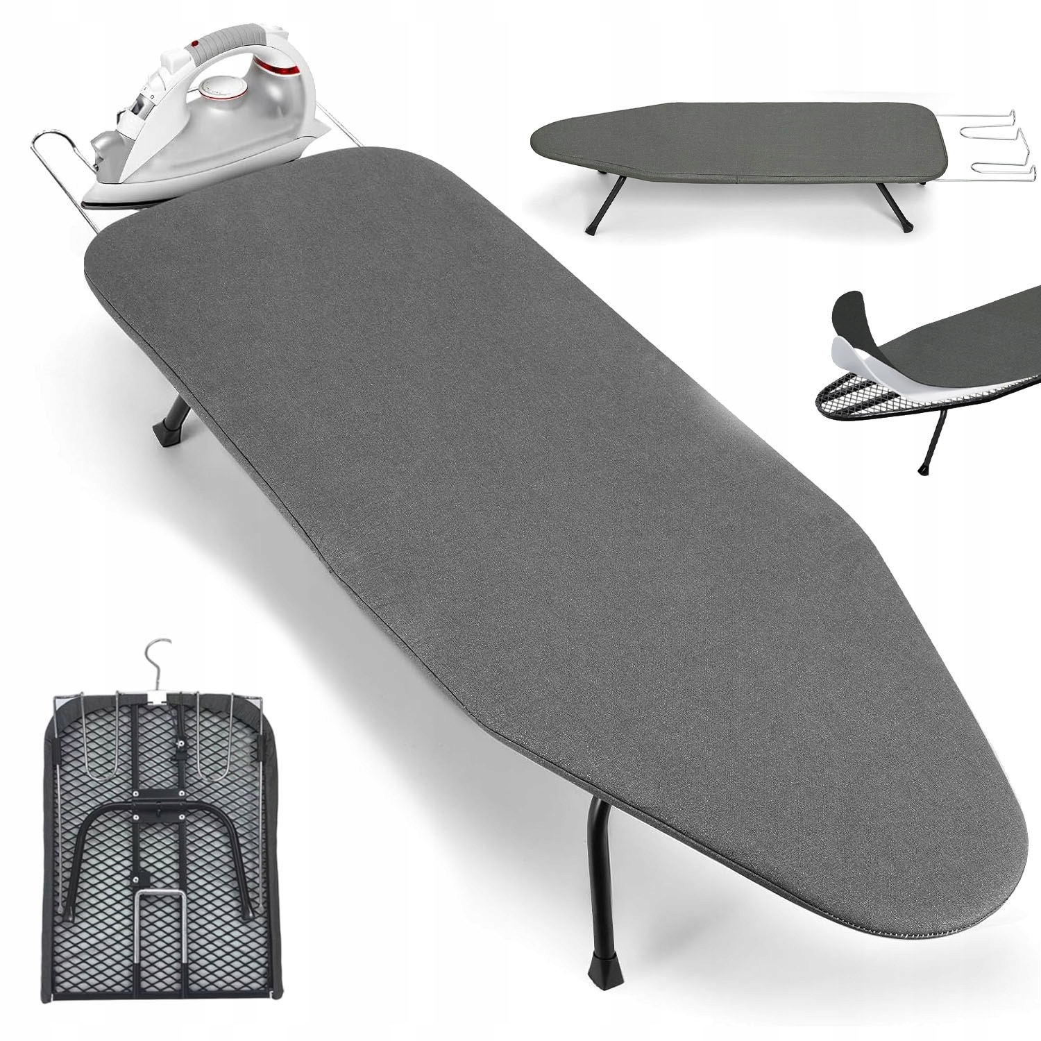 Levně Mini Žehlicí Prkno Na Psací Stůl Pevné, Odolné, Černý Zesílený Panel