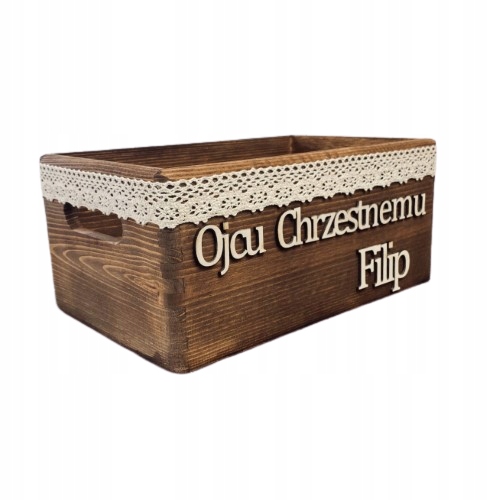 

Drewniana Skrzynka Podziękowanie Ojciec Chrzestny