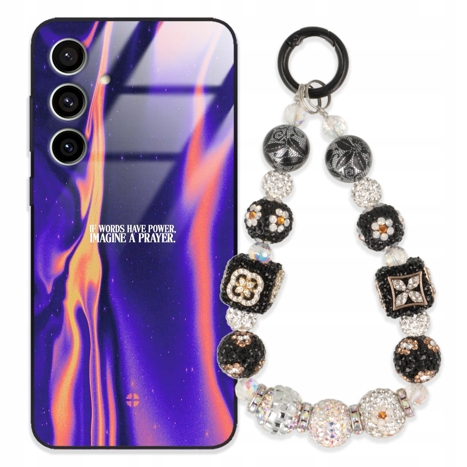 Pouzdro Pro Samsung S24 Fe Glass Přívěsek Na Klíče Elegantní Kryt Premium Vzory