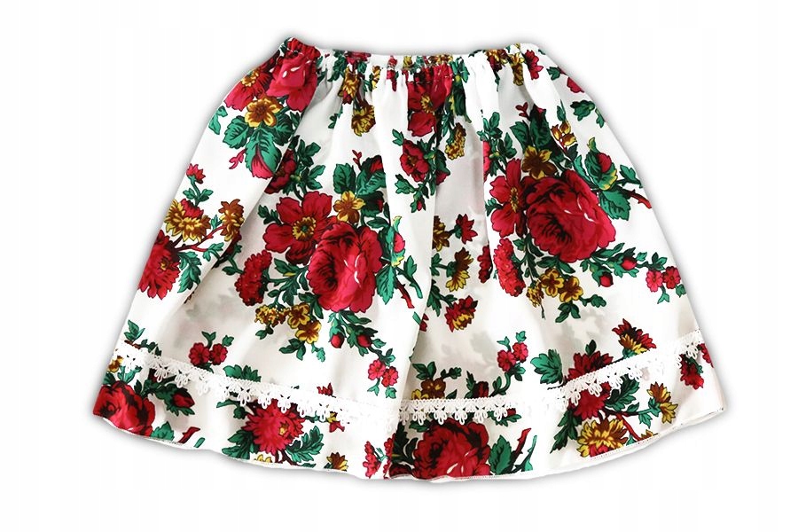 SPÓDNICZKA LUDOWA KRAKOWIANKA BIAŁA 30cm