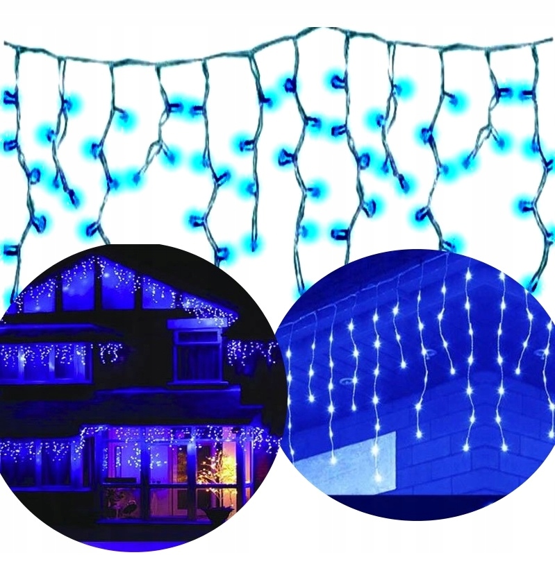 LAMPKI SOPLE 200 LED NIEBIESKIE ZEWNĘTRZNE KURTYNA ŚWIETLNA GIRLANDA Marka Sternhoff