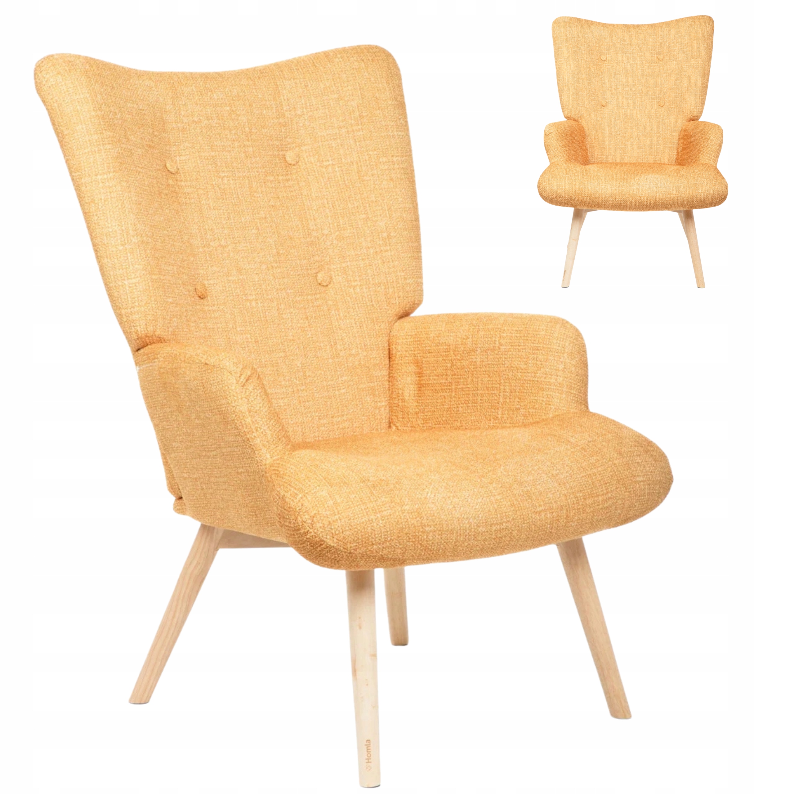 Ložnicové křeslo do obývacího pokoje Moss hořčicové Odpočinkové područky