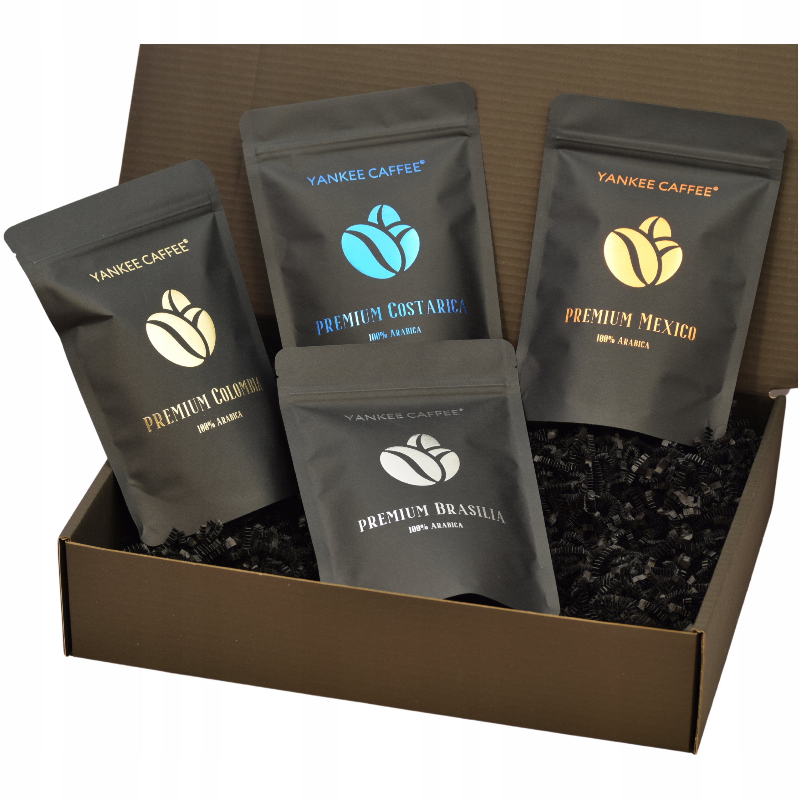 Levně Káva zrnková Do kávovaru 100% Arabica Čerstvě Pražená Sada jako dárek