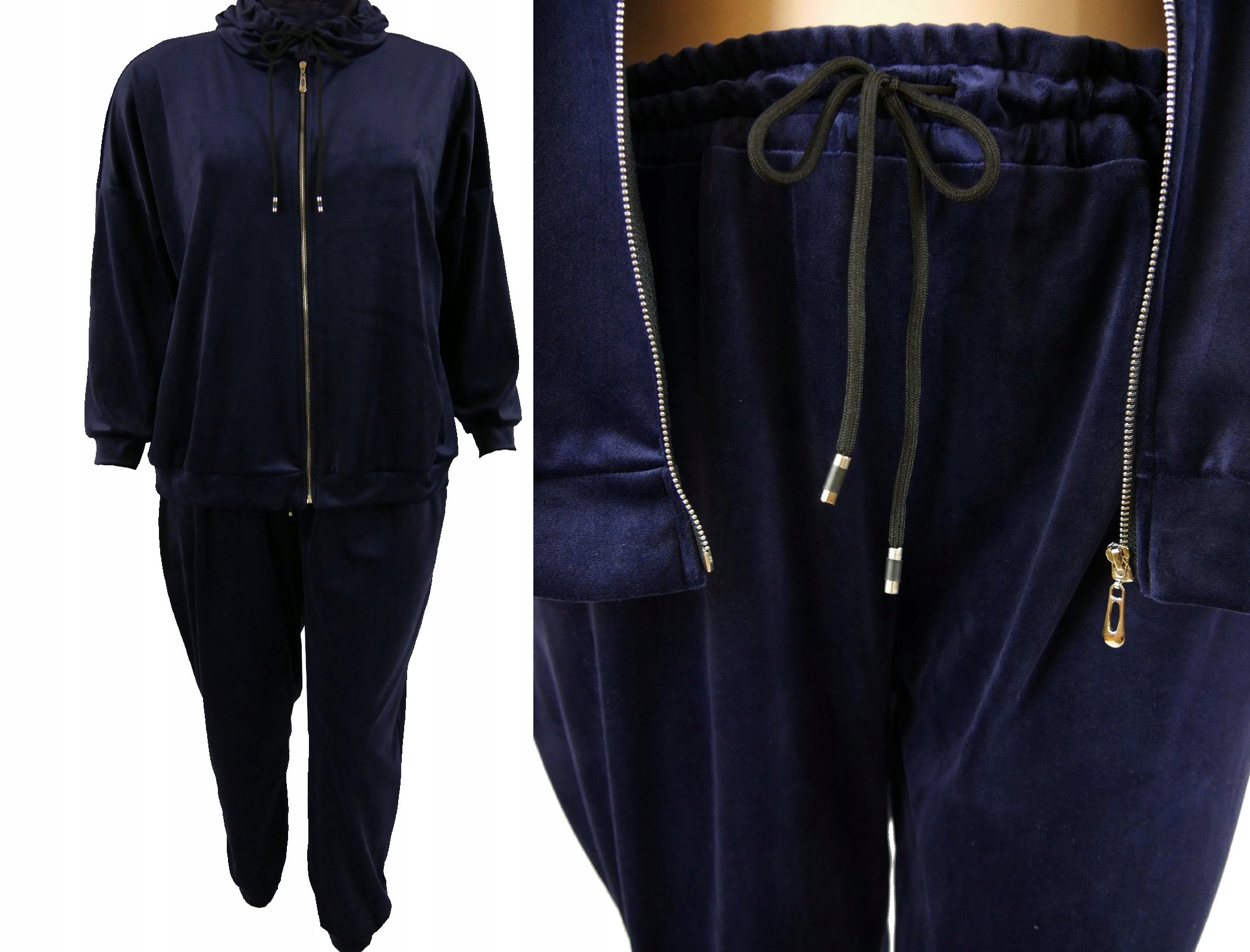 

Klasyczny praktyczny dres welurowy #maaxi# 60/62