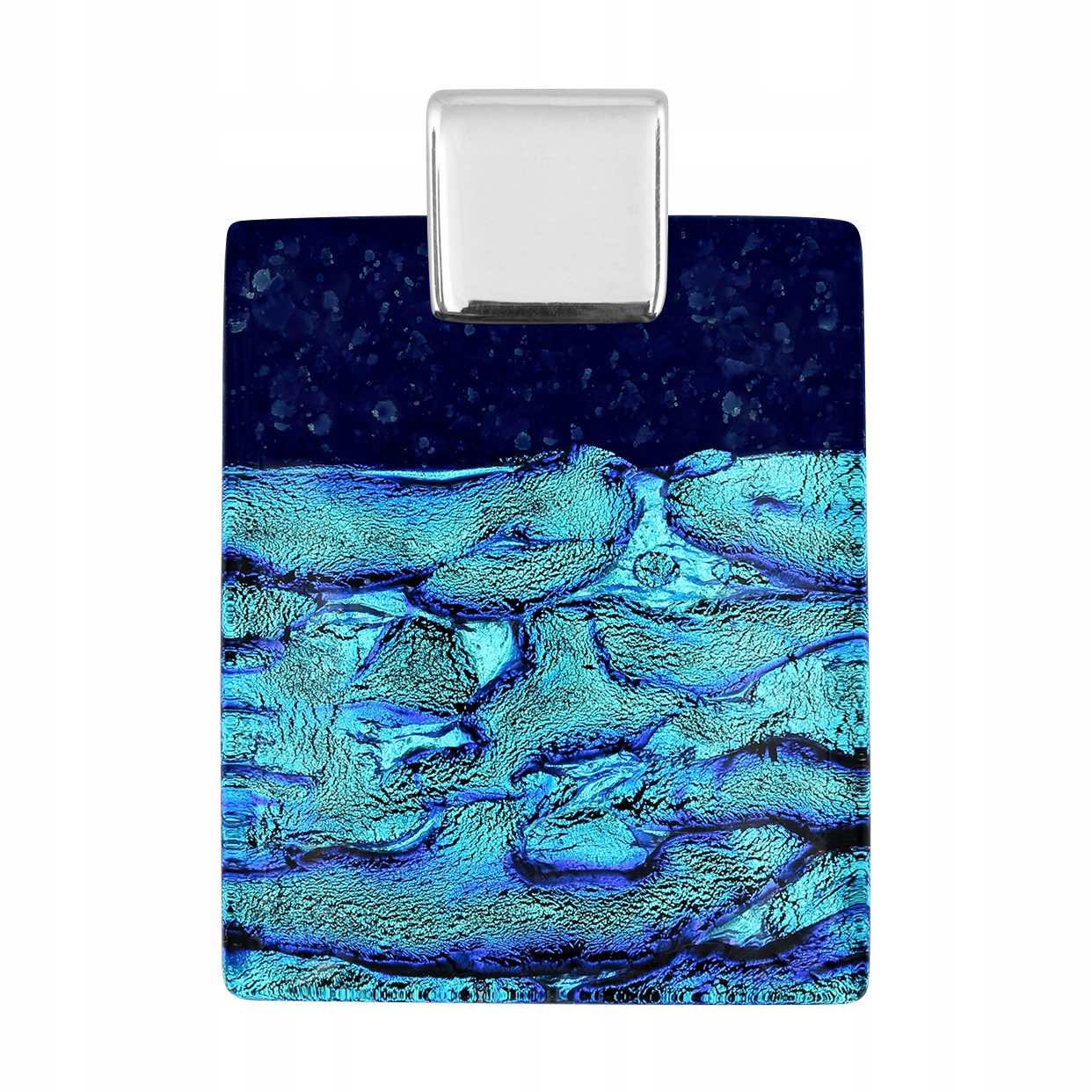 Dámský modrý přívěsek Harf sklo murano