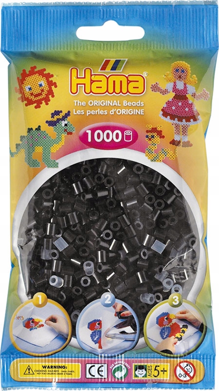 

Koraliki 1000 szt. czarne Hama MIDI 207-18