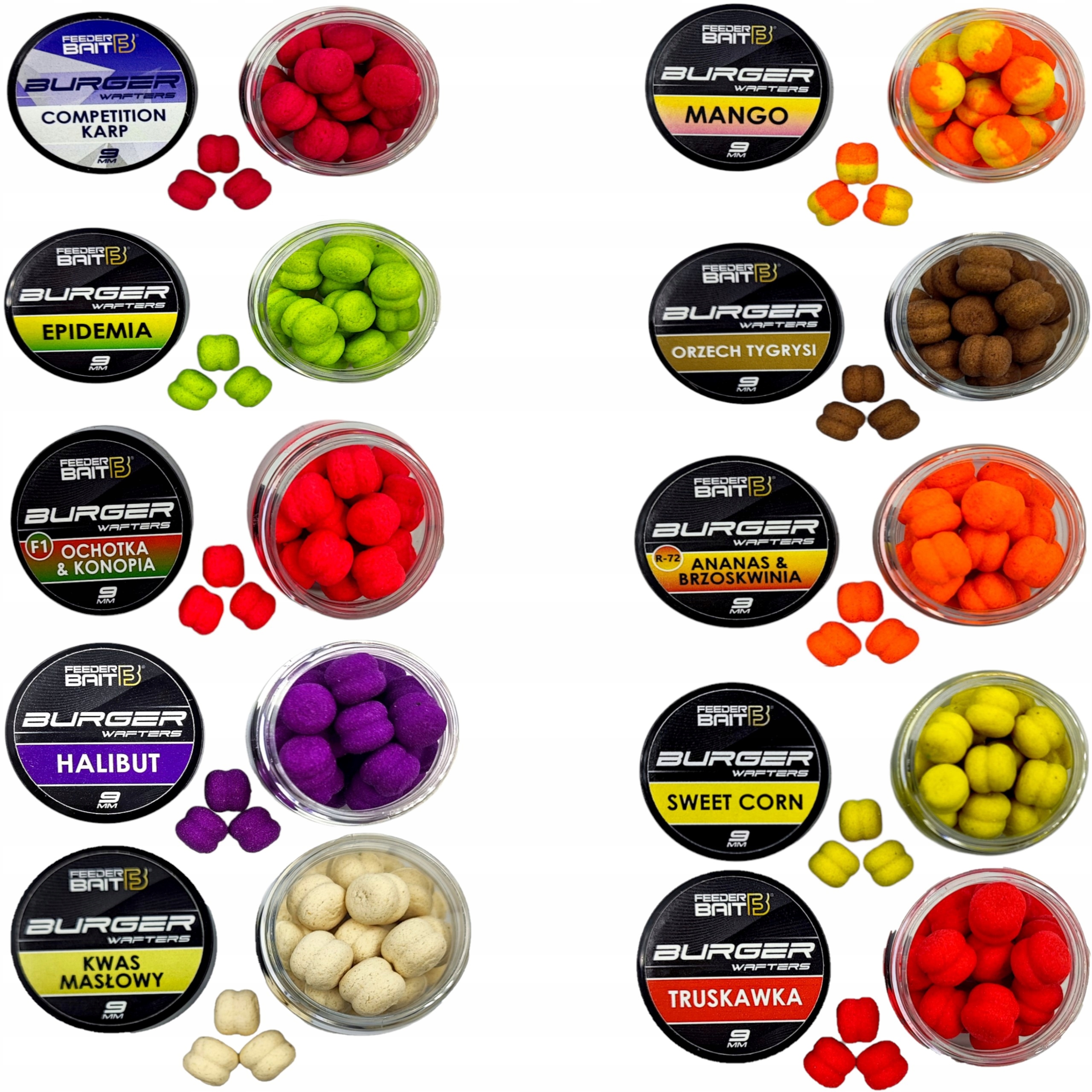 Feeder Bait burger mini Zestaw 10szt wszystkie smaki method feeder killer