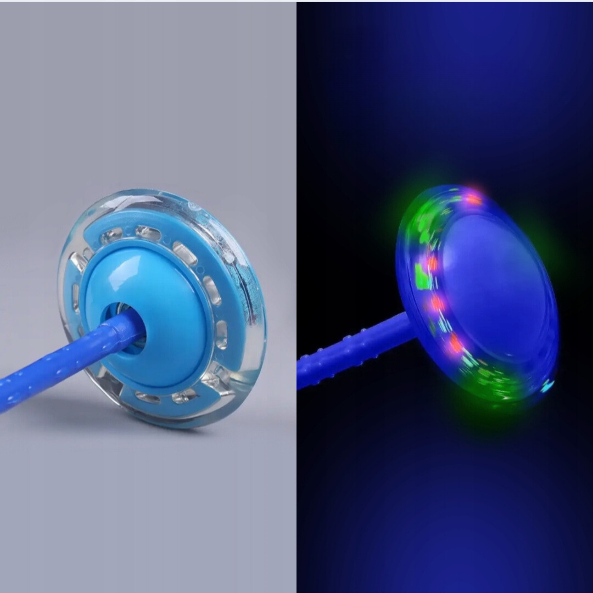 ŚWIECĄCA SKAKANKA DLA DZIECI HULA HOP NA NOGĘ Z DIODAMI LED ZABAWKA SKIPPER Marka inna