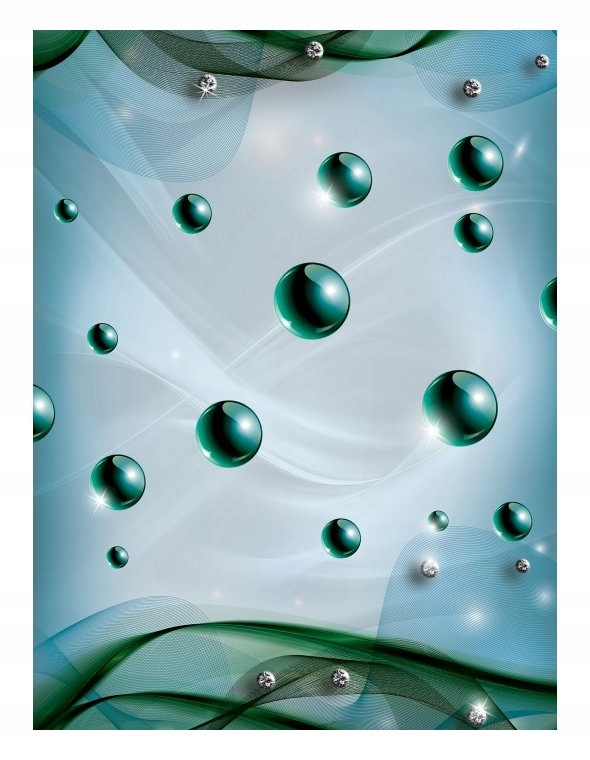 Fototapeta Tyrkysové sféry stuhy & Gradient diamanty lesk 206x275 lepidlo