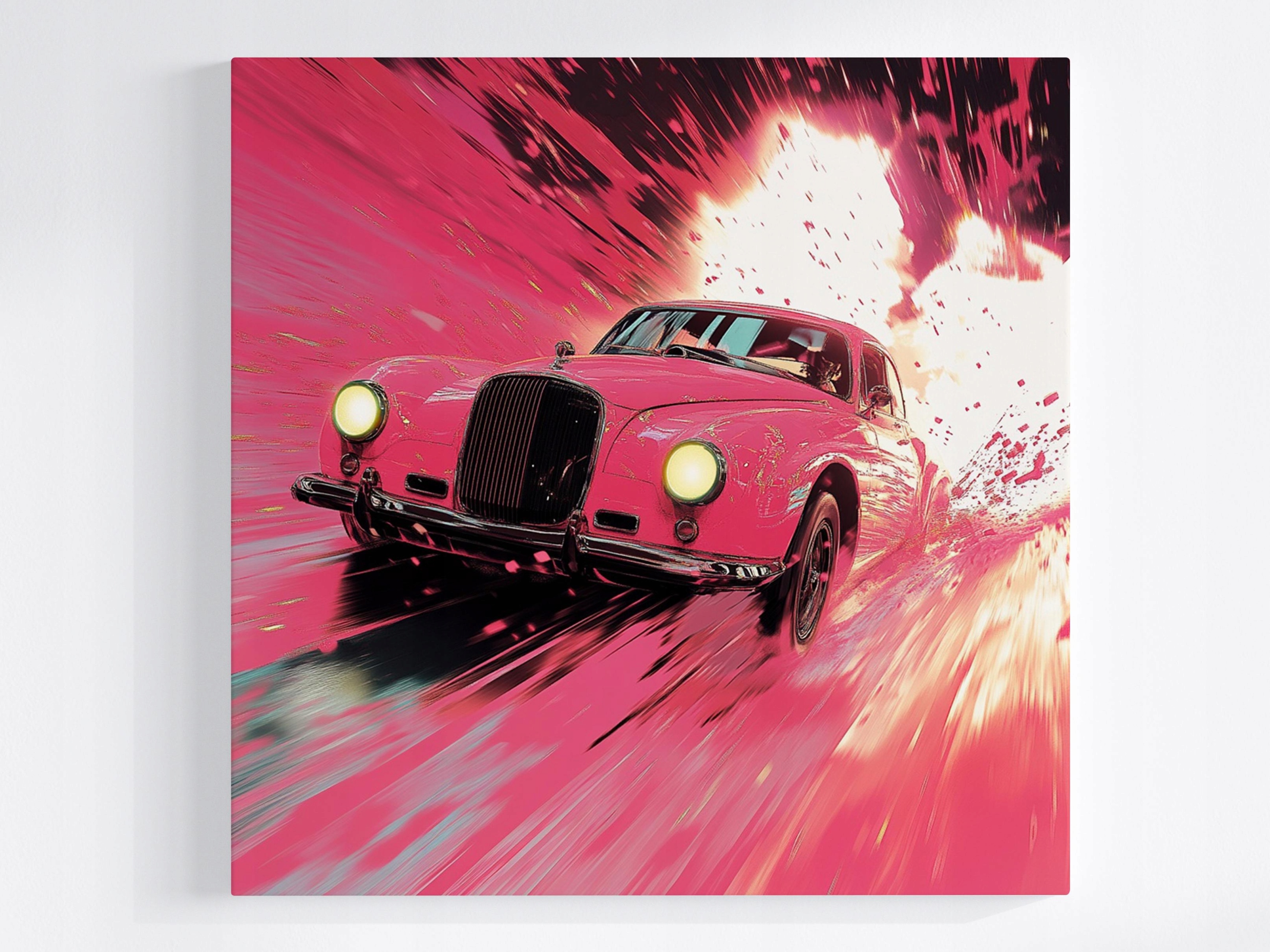 Obraz Na Plátně Canvas Růžový Auto Rychlost Závod Jízda 60x60