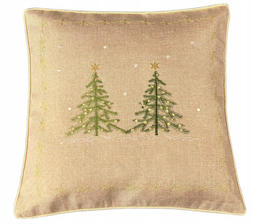 

Poszewka świąteczna 40x40 cm choinki beżowa