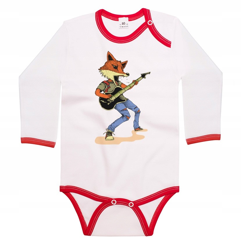 

Body długi rękaw Lis gitarzysta Rock N Roll 80