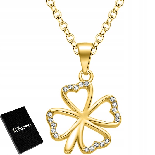 Stříbrný dámský náhrdelník s přívěskem čtyřlístek stříbro, pozlacený, ryzost 925