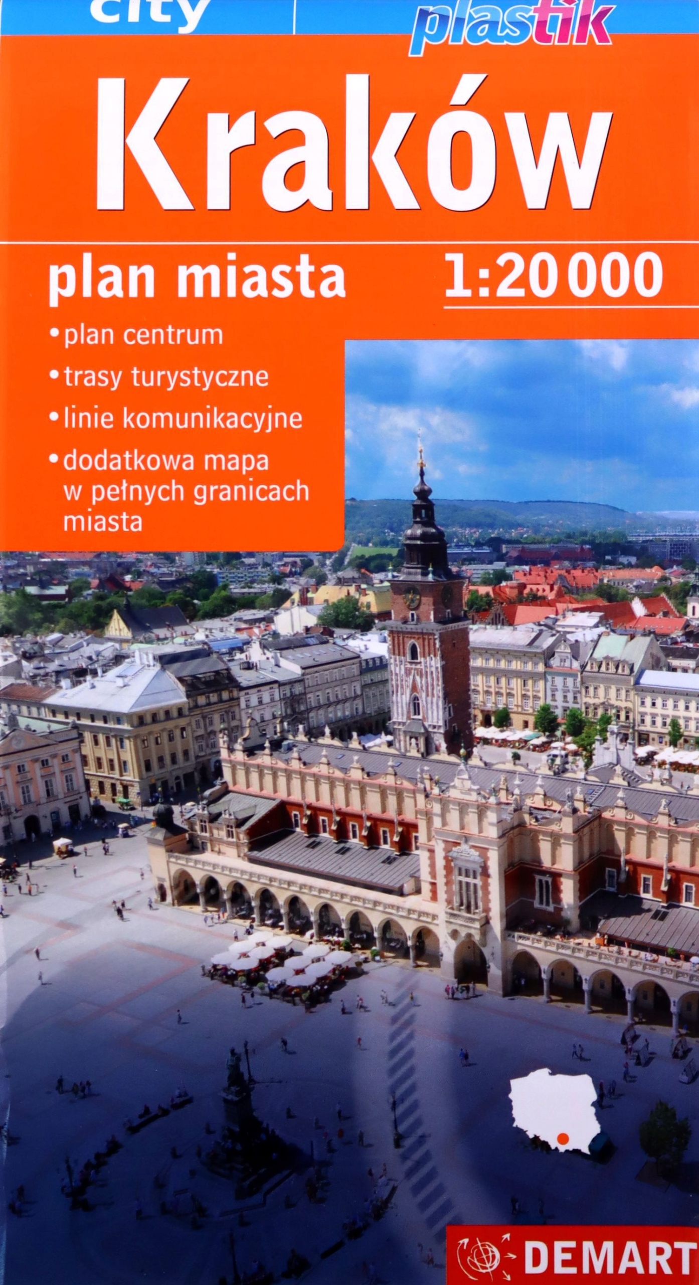 Kraków 1:20 000 Mapa Samochodowa Plastik