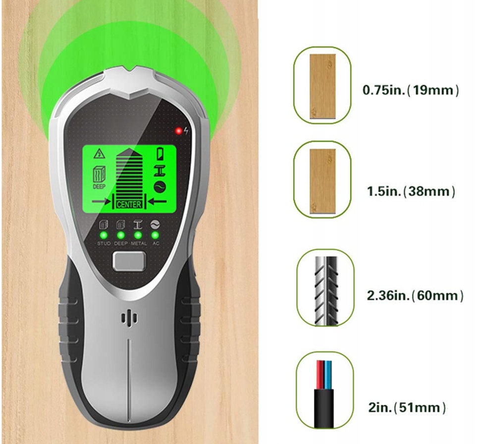 PROFESJONALNY DETEKTOR WYKRYWACZ KABLI 4w1 Zasilanie baterie
