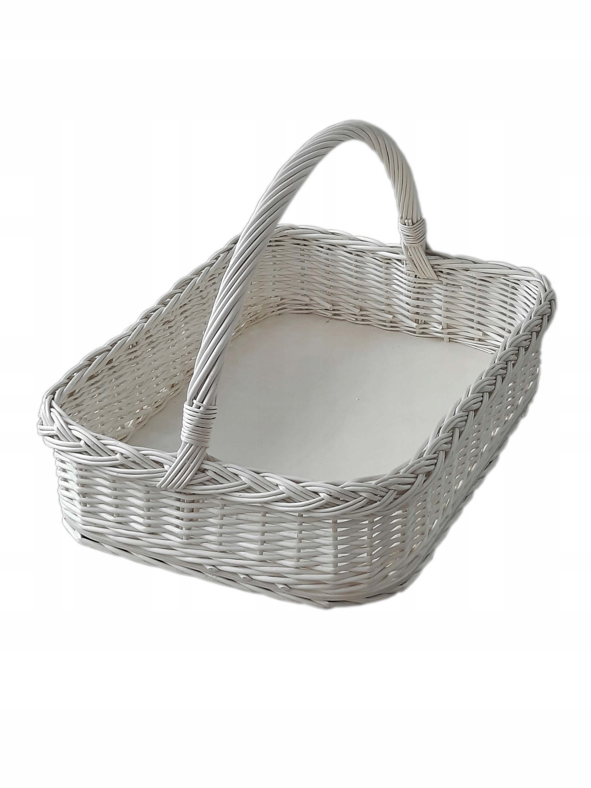 TACA WIKLINOWA BIAŁA DUŻA Z RĄCZKĄ