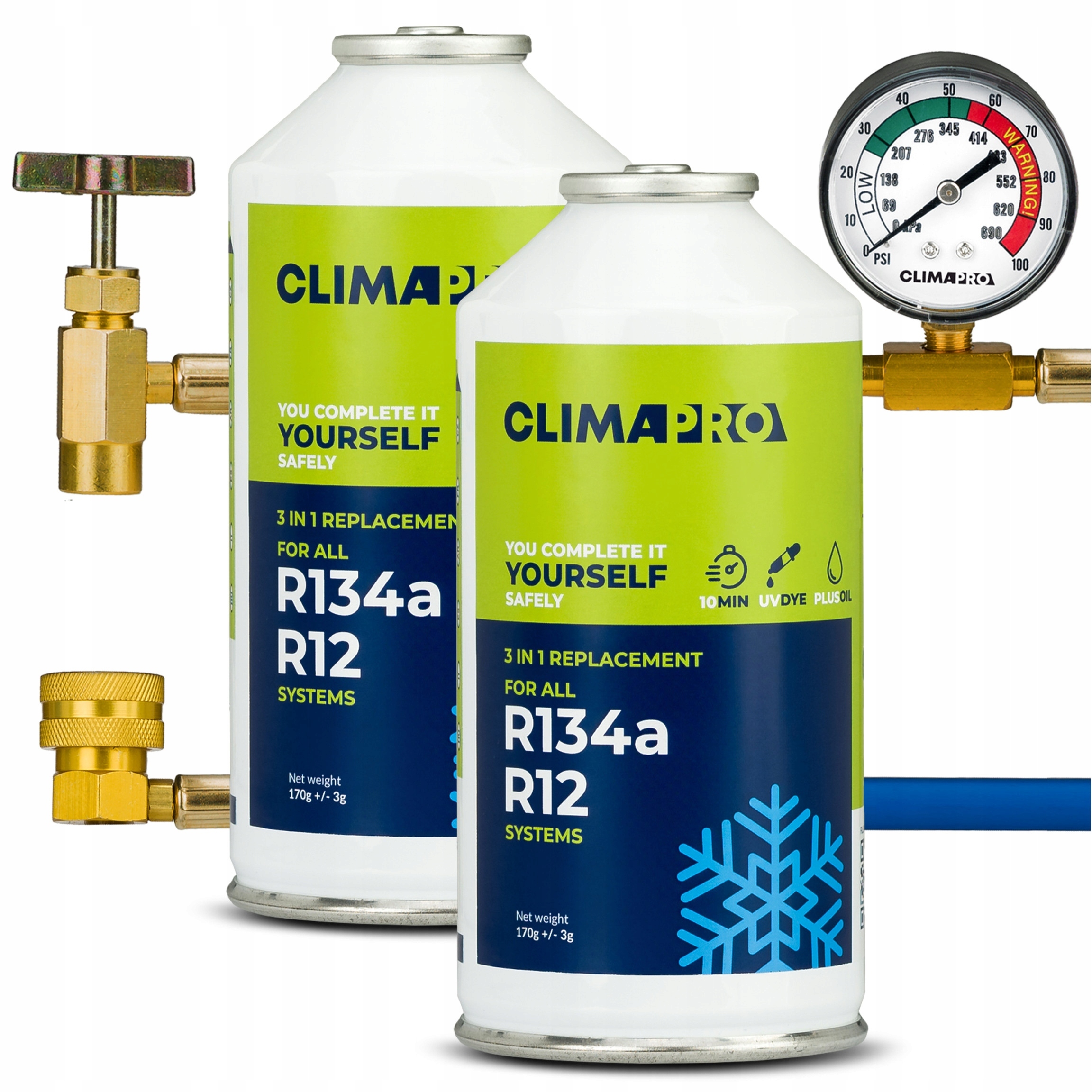 2x Chladicí Médium R134 a ClimaPro 3v1 Gaz Pro Klimatizace R134A Kabel