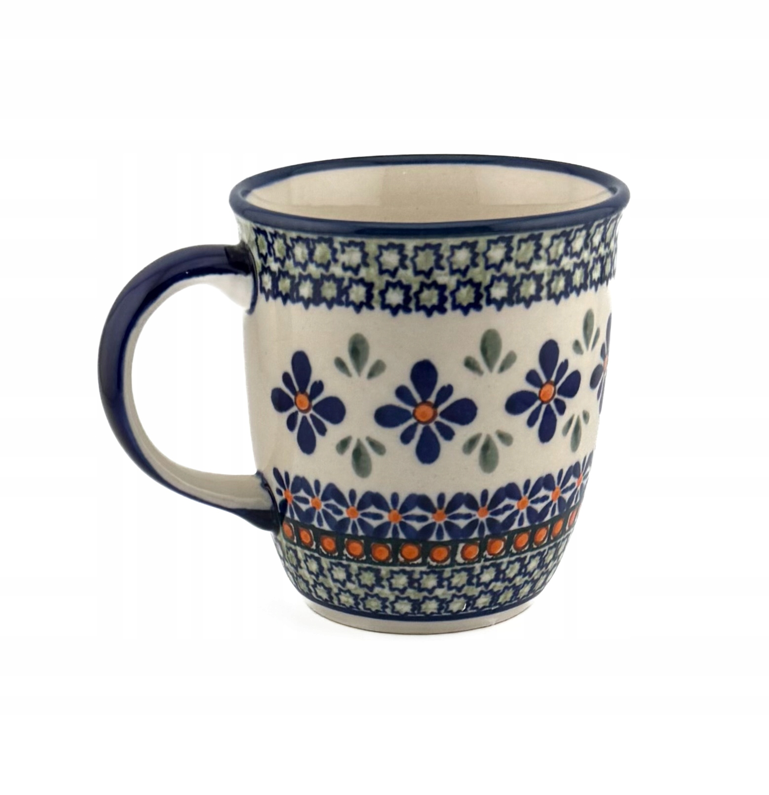 Kubek Bolesławiec 350 ml wzór DU-60 dekoracja unikatowa