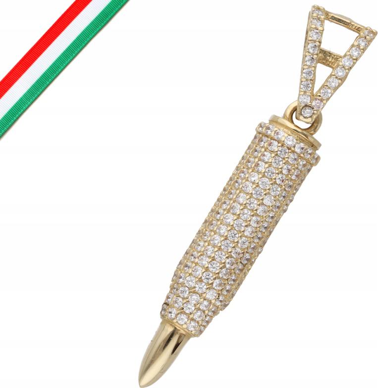 Zlatý přívěsek 585 rtěnka s bílými zirkony je ideální jako dárek 14k