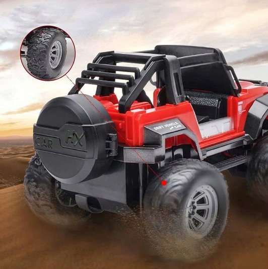 ZDALNIE STEROWANY JEEP Z PILOTEM! EMOCJE GIGANTYCZNE, PRZYCISKI ADRENALINY Materiał plastik