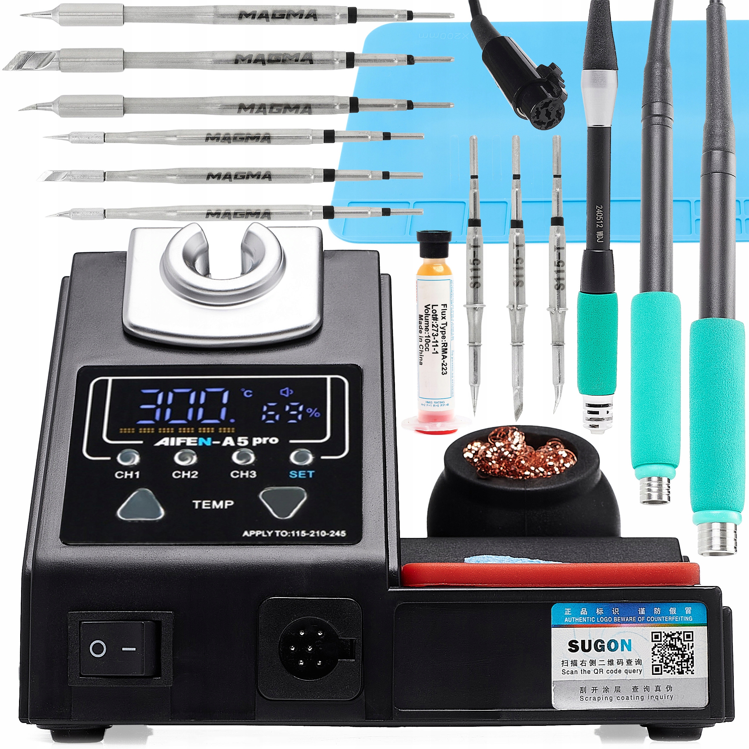 Přesná Páječka Aifen A5 Pro 160W 3 Kolby C245 C210 C115 9x Hrot