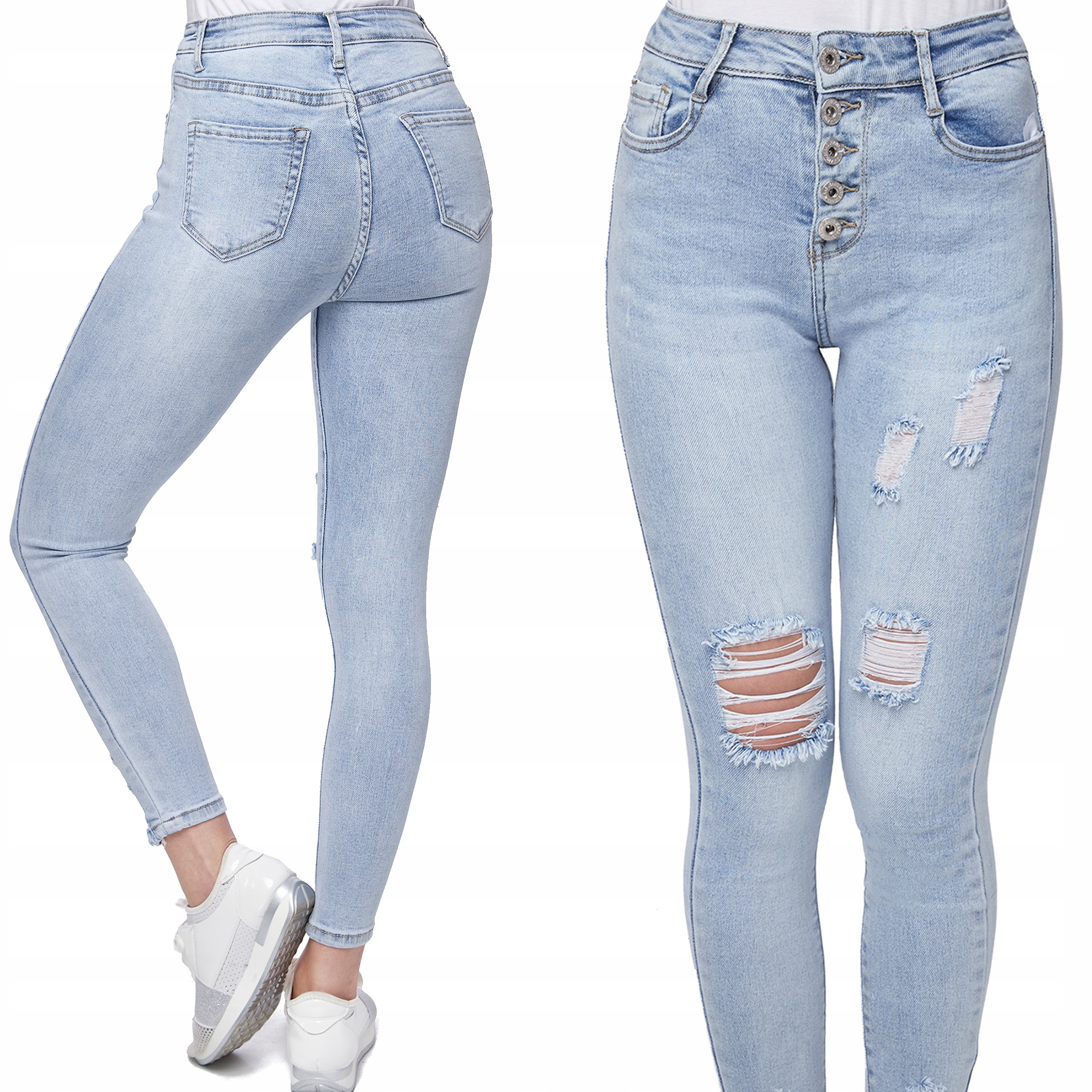 

206_ XS/34_ Modelujące Klasyczne Spodnie Jeans