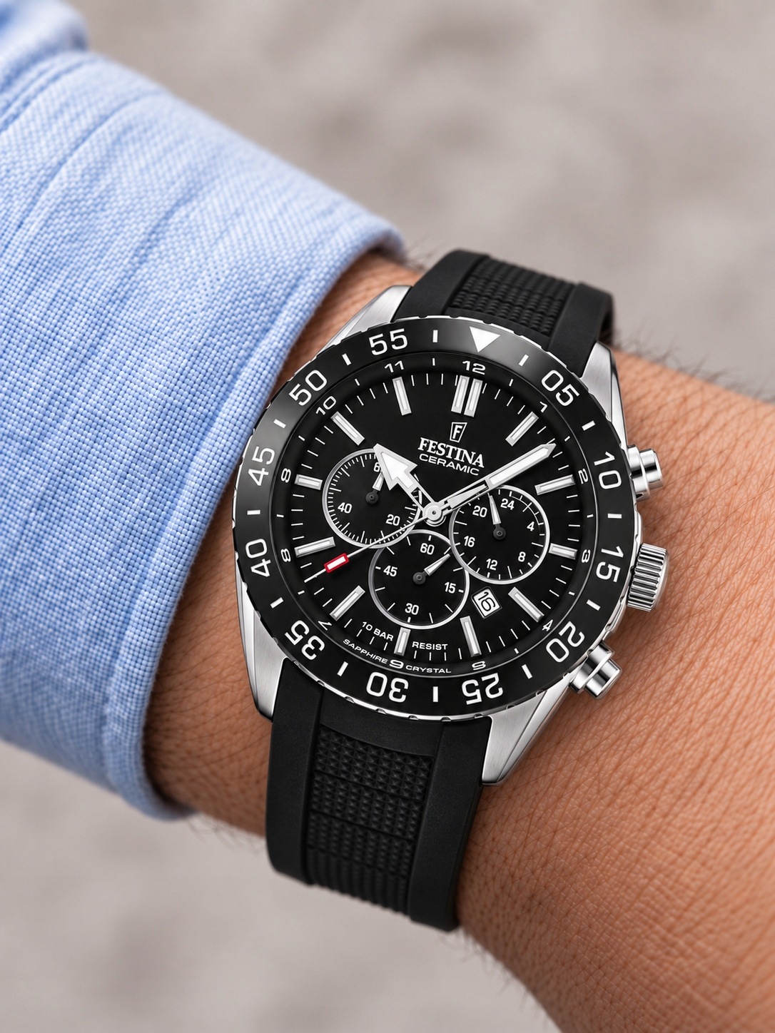 Pánské Hodinky Festina Ceramic Chrono F20515/2 44,00 mm 10ATM