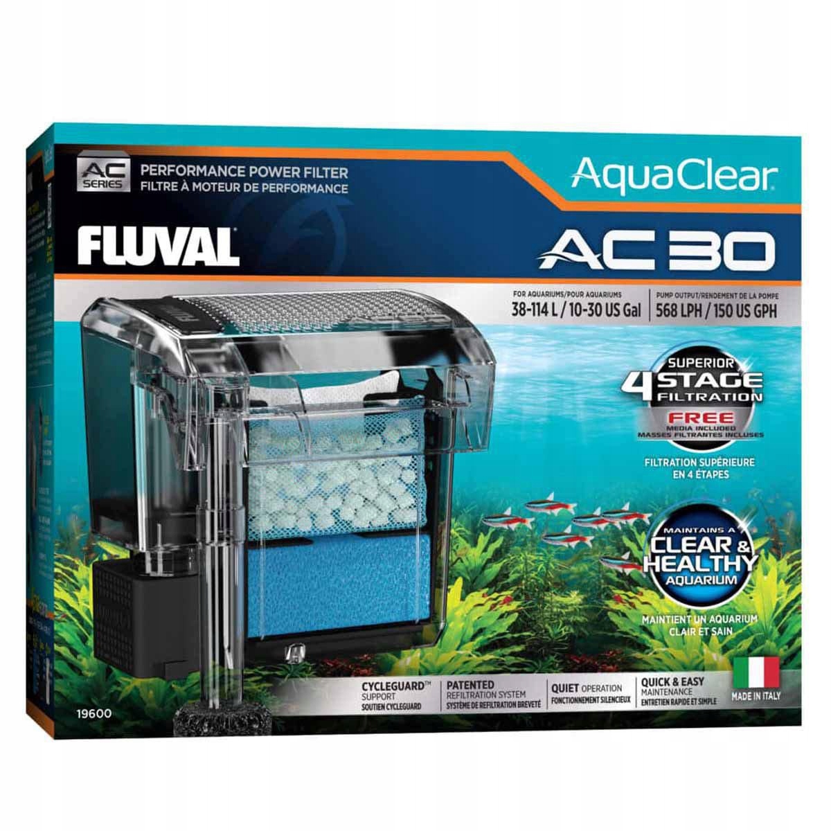 Fluval Aquaclear Ac 30 Závěsný Filtr 569 L/h 38-114L
