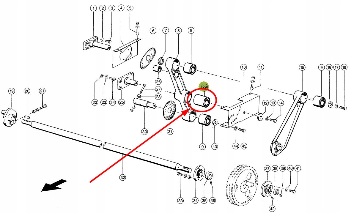 Silentblock drążka reakcyjnego (36/70x90mm) CLAAS Numer katalogowy części 19031762