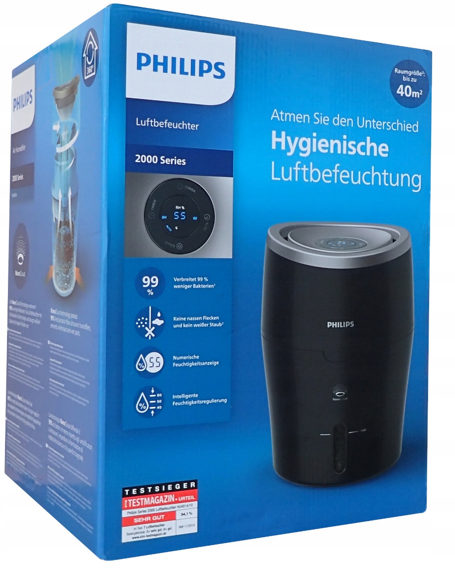 Zvlhčovač vzduchu Philips HU4814/10 NanoCloud bez škvŕn 2.0 l do 40 m²
