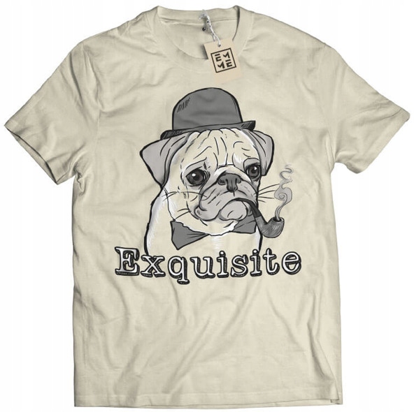 

Koszulka Exquisite Pug Mops beżowa M